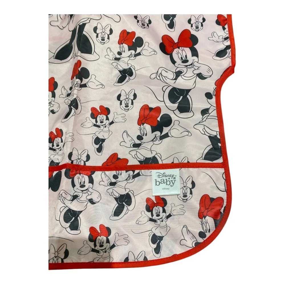 Lot of 2 Disney Baby x Bumkins Minnie Mouse Waterproof Junior Bibs 1-3T